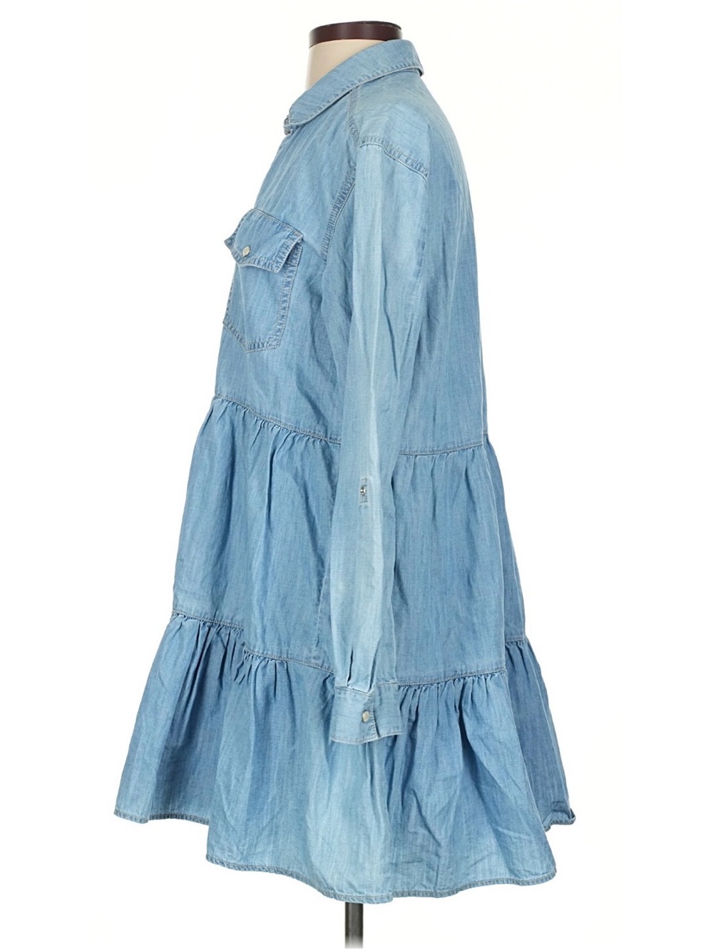 Veronica Beard “Atari” Denim Chambray Tiered Mini Dress - Sz 4 - Picture 10 of 12